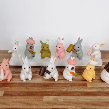 Domček pre bábiky Miniatúrne Simulácia Roztomilý Králik Model pre Mužov a Ženy, Jedlo PlayToys DIY Dekorácie