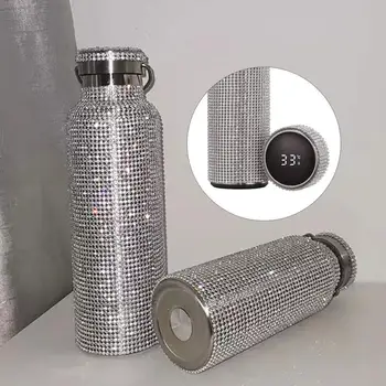 Fľašu termosky/Hrnček High-end Izolované Fľaše Vody Drahokamu Stainles Steel Tepelnej Fľaša Diamond Termo Fľaša na Vodu s Vekom