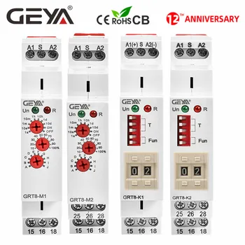 GEYA Multifunkčné Časovač Reléové Elektronické Nastaviteľné alebo Digitálne Nastavenie Časovača Prepínač 12V 24V 48V 110V 220V GRT8-M GRT8-K