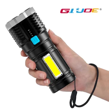 GIJOE Výkonné LED Baterka Prenosné Long-Range Pochodeň USB Nabíjateľné Svetlomet, Nepremokavé Pozornosti na Rybolov Svetlo