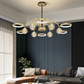 Moderný Luster Lampy Zlato Obývacia Izba Minimalistický Svetlo Luxusné Domácnosti Spálňa Svetlo Atmosférických Tvorivé Lampy