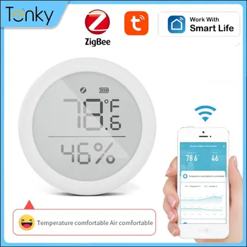 Moes ZigBee Tuya Teploty Vlhkosti Snímač S LCD Displej Vnútorný Vlhkomer Detektor Monitor Diaľkové Ovládanie Inteligentných Domov Života