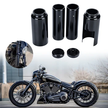 Motocykel Kompletné Ochranné Trubice Black Vidlica Plné Pokrytie Nastaviť pre Harley-Davidson Softail FXSB Breakout roky 2013-2017 0