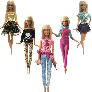 NK 5 Ks / Veľa Bábika Šaty Módne Sukňa pre Barbie Bábika Príslušenstvo Strana Datovania Nosenie Čipky Krátke Šaty Sukne Oblečenie, Hračky DZ