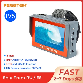 Pegatah 5 palcový cctv tester 8MP ahd monitor TVI CVI CVBS tester PIZ RS485 tester UTP Kábel tester mini monitor pre videokamery