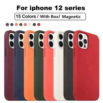 Pre iPhone 12 Pro Max 12Mini 12Pro 12 S Box Originálne Tekuté Silikónové Magnetické Pre Magsafing Luxusné Bezdrôtové Nabíjanie Kryt Prípade