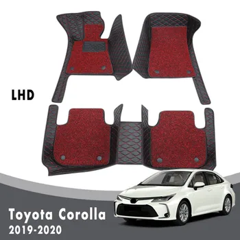 Pre Toyota Corolla E210 210 2020 2019 Luxusné Dvojvrstvové Drôtené Slučky Auto Podlahové Rohože Koberce Auto Interiérové Doplnky Kožené