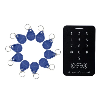 RFID 125KHz Access Control System Security ID Karty Heslo Dverí Zamky 10 Keyfobs