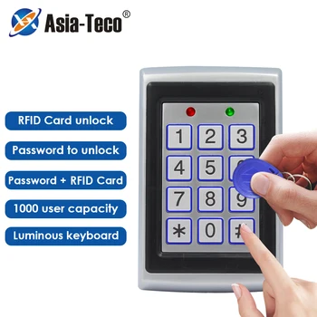 RFID Kovové Riadenie Prístupu EM Card Reader Klávesnica W/ 1000 Užívateľov 125KHz Card Reader Klávesnica Tlačidlo Fobs Dvere Prístupový Systém