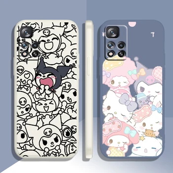 Sanrio Kuromi Hello Kitty puzdro Pre Xiao Redmi Poznámka 11 11T 10 10 9 9S 9T 8 8T 7 5 Pro 4G 5G Kvapaliny Lano Kryt Telefónu Capa Core