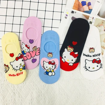 Sanrio Ponožky Ženy Roztomilý Kreslený Hello Kitty Kuromi Melódie Vysoko Kvalitné Lode Ponožka Harajuku Neviditeľné Priedušná dámske Ponožky