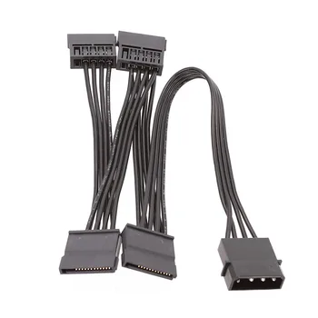 SQMOD Molex 4pin IDE 1 až 4 SATA 15 kolíkový Pevný Disk Napájací zdroj Splitter Kábel pre DIY PC Sever 18AWG 4-pin na 15-pin Napájanie