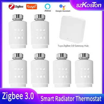 Tuya ZigBee3.0 Radiátora Ventil Termostat Smart Termostat Regulátor Teploty Externý Snímač TRV Ovládanie Hlasom Alexa Google 0