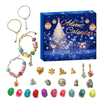 Tvorivé Vianočné Náramok Pre Dievčatá Vianočný Adventný Kalendár Náramok Auta DIY Kúzlo Náramok, Takže Súprava Šperkov Darčeky Pre Dieťa