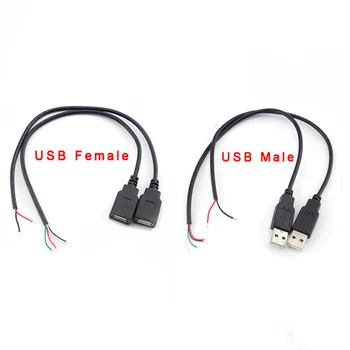 USB Konektor Samec Samica Kábel 4 Pin Drôt, Dátový Kábel, Predlžovací Kábel 2 Pin Napájací zdroj pre KUTILOV, 5V Adaptér pre Nabíjanie 0,3 M 1M 2M
