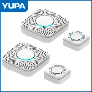 YUPA 433MHZ Bezdrôtový Smart Zvonček LED Svetlo 36 Skladby Welcome Home Security EÚ a USA Pulg Tlačidlo, Zvonček