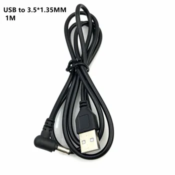 Zadajte Male USB Obrátiť na JEDNOSMERNÝ prúd Samec Konektor Jack Adaptér 90 Stupňov Muž 3,5 mm x 1.35 mm Power Converter Kábel, Kábel USB na 3,5*1.35 0
