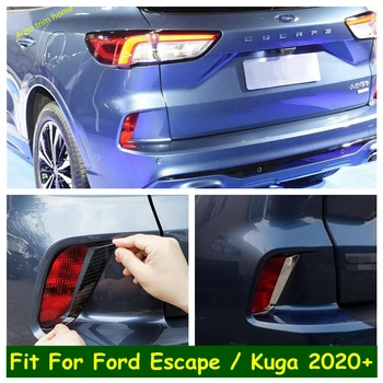 Zadné Ostrohové Hmlové Svetlá Žiarovky Viečka Obočie Pásy Kryt Výbava Pre Ford Escape / Kuga 2020 - 2022 Chrome / Carbon Fiber Príslušenstvo