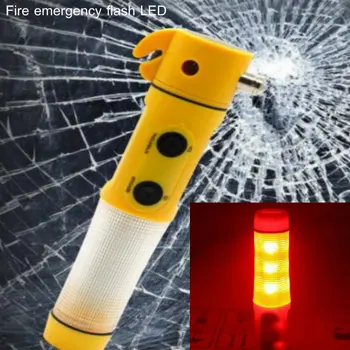 Ziskové Požiaru a záchranu kladivo čepeľ núdzové multi-funkčný flash baterka okno rozbité 4-v-1 bezpečnostné LED Svetlo, camping 0