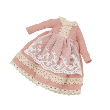 ĽADOVÉ DBS Blyth hračka bábika šaty svetlo ružové šaty s čipkou Šatku lady šaty oblečenie