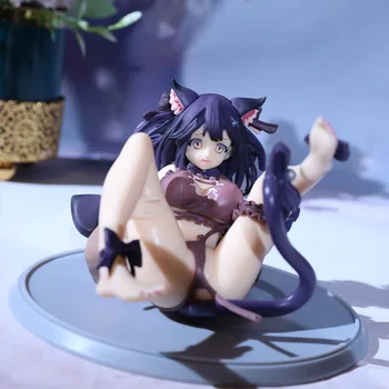 13 cm LotNG Anime Obrázok Deväť životov Cat girl Akcie Obrázok Môže Vyzliecť Sexy Mačka Uši Dievčatá Obrázok Zber Model Bábiky Hračky 1
