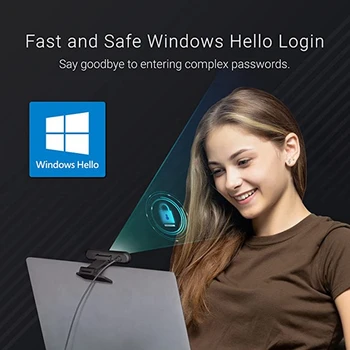 Rozpoznávanie tváre Webcam Pre Windows 10/11, Windows Dobrý deň, Full HD 1080P 30 snímok za sekundu, Pre Desktop & Prenosný počítač - Počítač 1