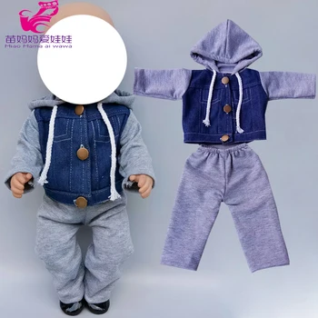 43 cm New Born Baby Doll Oblečenie Bebe Džínsy Popruh Nohavice Nastaviť pre 18
