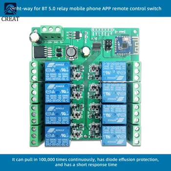 8-Kanál WS Pre Bluetooth 5.0 Relé Modul na Palube JDY-23 UART Debug Rozhranie Pripojené K MCU S Dióda Výtoková Ochrany 2