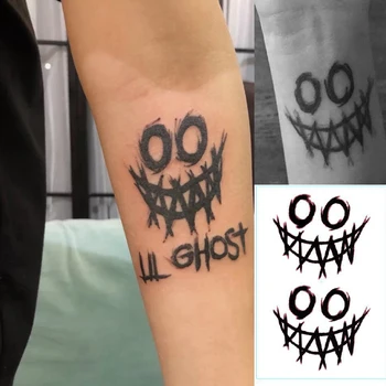 Black Ghost Tetovanie Nálepky Nepremokavé Trvalé Módne Blok Klaun Dočasné Body Art Rameno, Pás Prst Muži Ženy Falošné Tetovanie 2