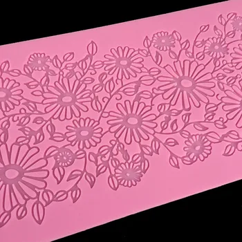 minsunbak Novo vyvinutý Silikónové čipky plesne Fondant Cake Zdobenie Nástroje Svadobný Kvet Razba Plesne 2