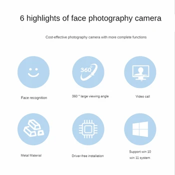Rozpoznávanie tváre Webcam Pre Windows 10/11, Windows Dobrý deň, Full HD 1080P 30 snímok za sekundu, Pre Desktop & Prenosný počítač - Počítač 4