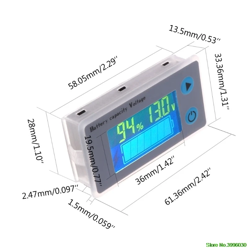 10-100V Univerzálny Kapacita Batérie Voltmeter Tester LCD Auto Olovené Indikátor 3