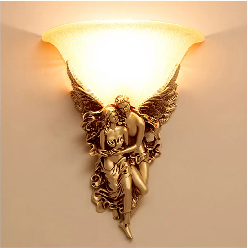 Európsky Štýl Nástenné Svietidlo, Spálne, Obývacia Izba Tvorivé Retro Anjel Lampa 0