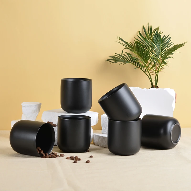 1PCS Čierna Keramická Šálka Japonský Čaj Pohár Porcelánový Hrnček Kávy Espresso Šálku Tazas Ceramica Čínsku Keramiku, Drinkware Teaware 4