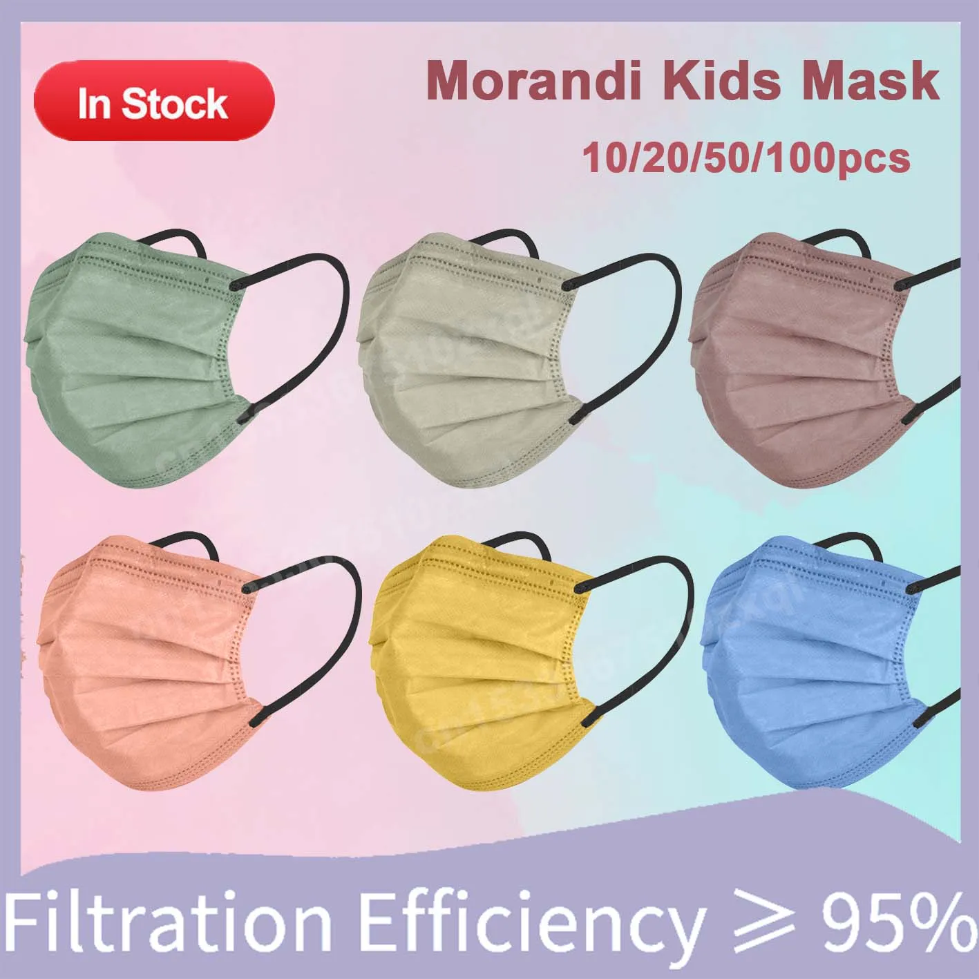 10-200Pcs Deti Jednorázové Masky Morandi 4 vrstvy bezpečnosť Dieťaťa maska na ochranu mascarillas niños Non-tkané Deti Úst Masky