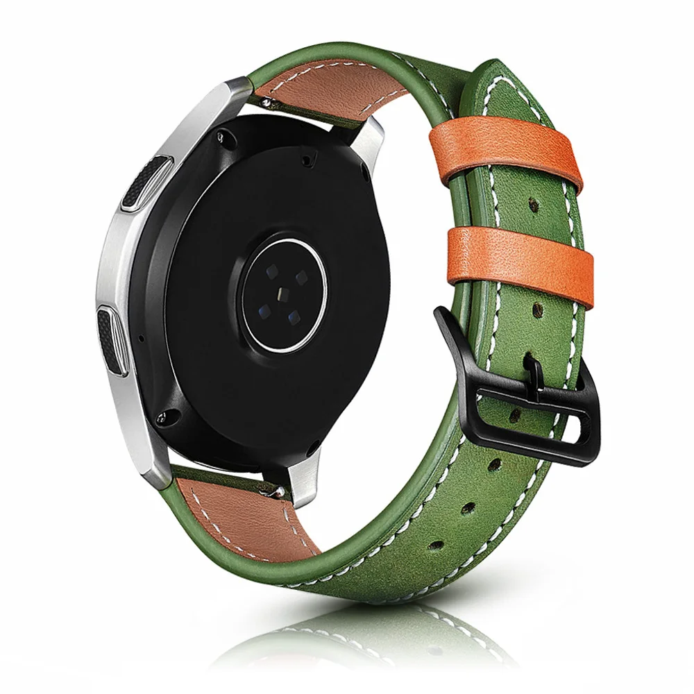 Watchband pre Samsung Galaxy Sledujte 3 45mm/41mm/46 mm/42mm Kožený Remienok 20 MM 22 MM Náramok pre Garmin Vivoactive 3/4/Vivomove H
