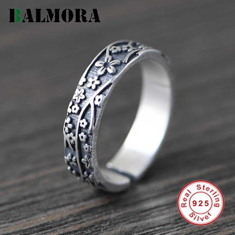 BALMORA Originálne 100% Reálne 925 Čistého Striebra Prst Prstene pre Ženy, Dievčatá Kvet Otvoriť Krúžky Valentína Darčeky pre Jej Šperky