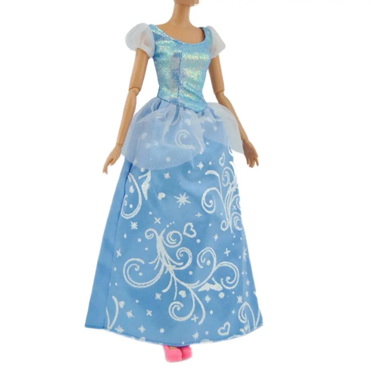 Ice Blue Princezná Šaty Sada pre Barbie Blyth 1/6 MH CD FR SD Kurhn BJD Bábiky Oblečenie Príslušenstvo 0