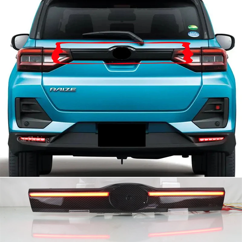 LED Veka batožinového priestoru Trim Replace Centrum Kus Zadné Hmlové Svetlá Brzdy zadné svetlo Sekvenčné Flash Pre Toyota Raize 2021 2022
