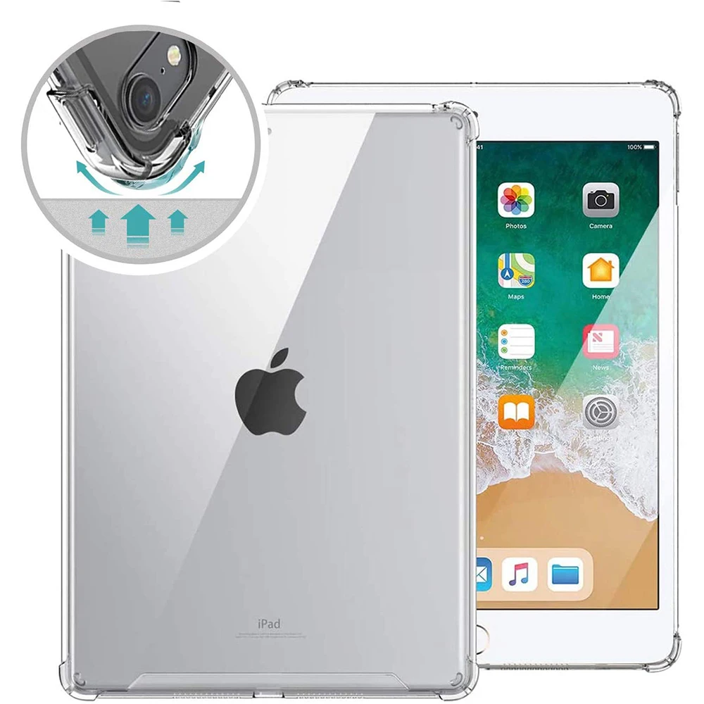 Puzdro Pre Apple iPad 10. 2022 Mini 1 2 3 5 6 2017 2018 9.7 10.2 Transparentné Tablet Shockproof Silikónové Shell Jasné Zadný Kryt 0