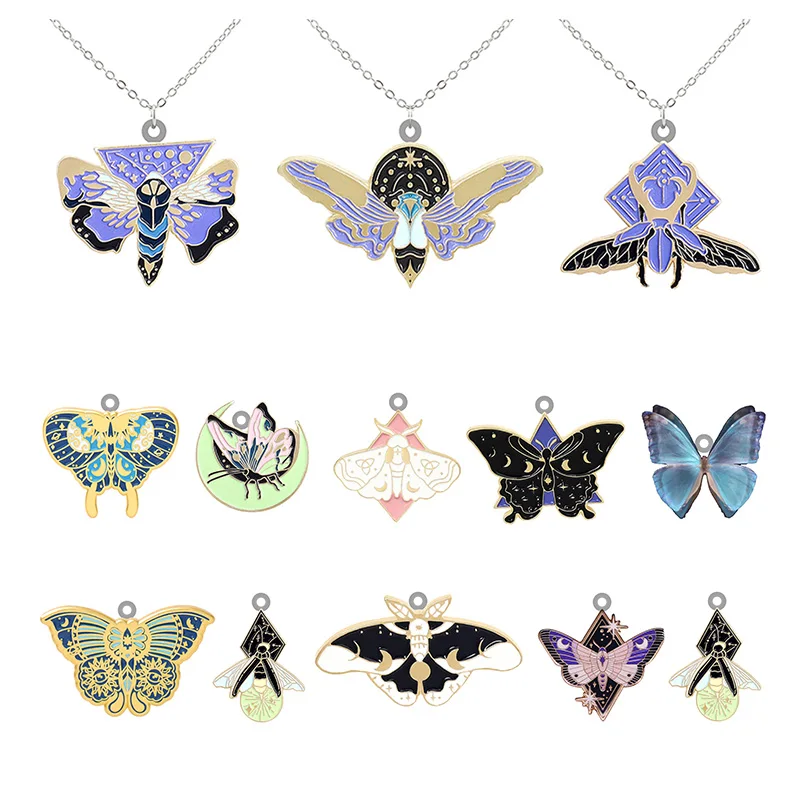 TAFREE Motýľ Motýľ Šperky s Dlhým Reťazcom Náhrdelník Epoxidové Živice Dizajn Drobné Epoxidové Prívesok Náhrdelník Šperky Dievča