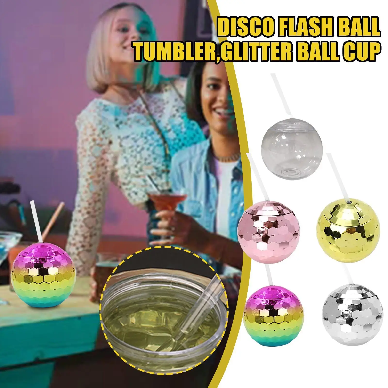 1 Ks Jedinečný Disco Ball-Tvarované Pohár Flash Ball-Tvarované Koktailového Pohára Bar Trblietavé Lopta V Tvare Strany Pohár Lesk Loptu Pohár