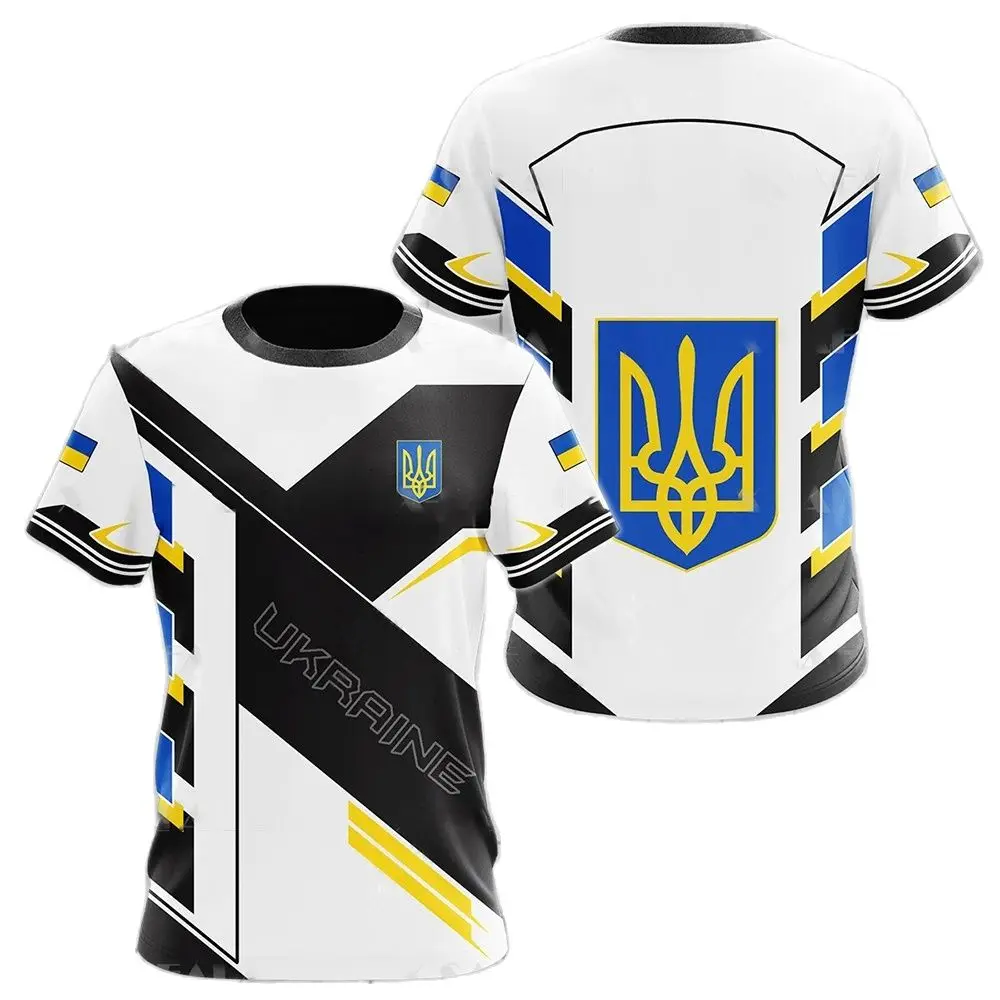 Letné Krátke Rukáv ukrajinský štátny Znak, Vlajka Vytlačené ukrajinskej T-shirt Módne Unisex Kolo Krku Tričko detské Oblečenie