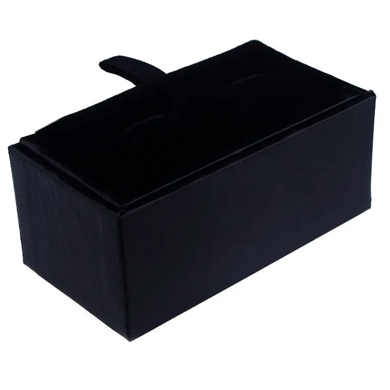 Nový Človek Čierny Obdĺžnik Faux Kožené Manžetové Gombíky Box 8.5x4.5x3.5cm Darčekové Krabice pre Mužov