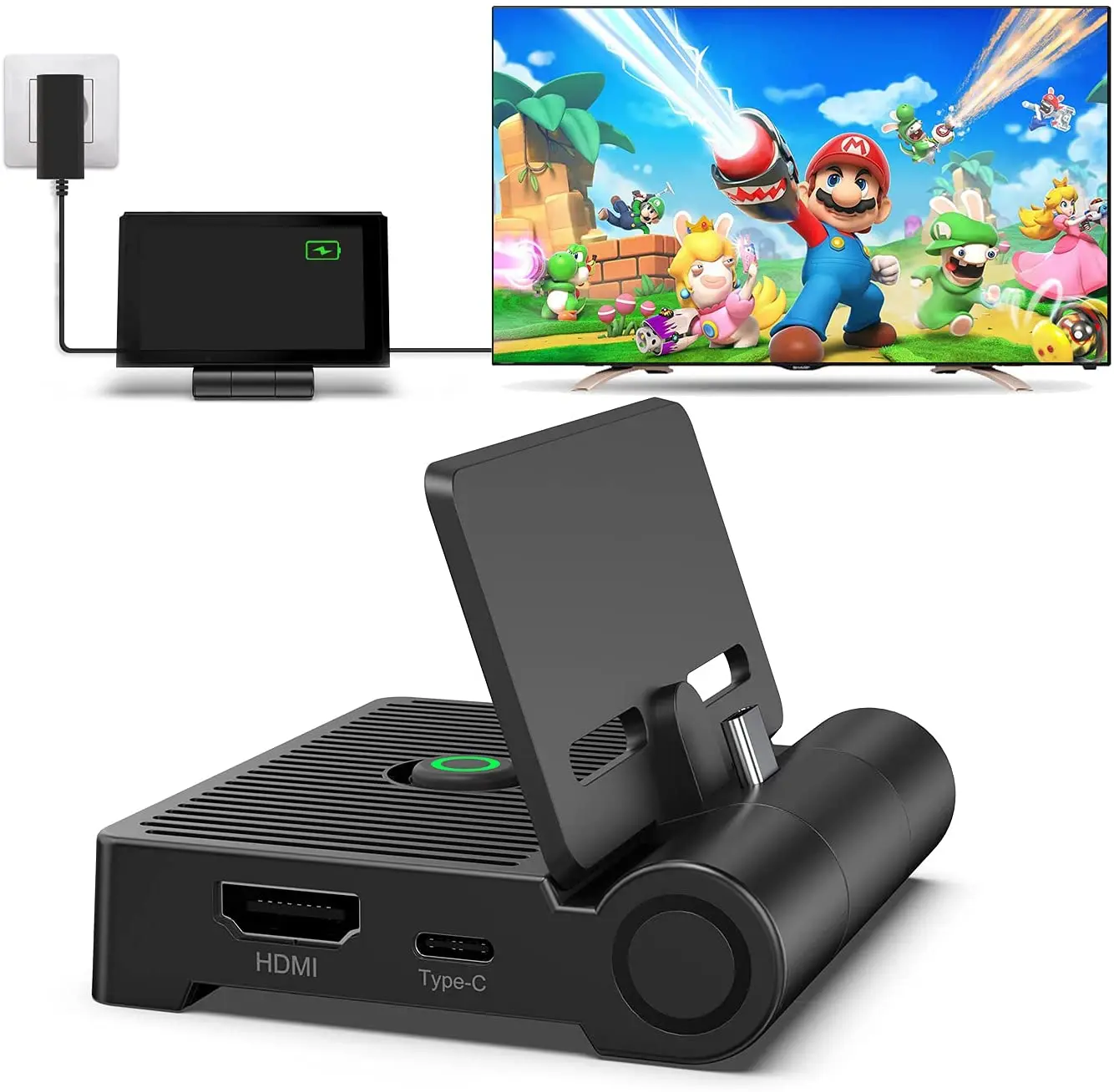 2021enhanced verzia，TV Dokovacej Stanice pre Nintendo Prepínač, Prenosný TV Dock Stanica pre Úradný Nintendo Prepínač(Switch dock)