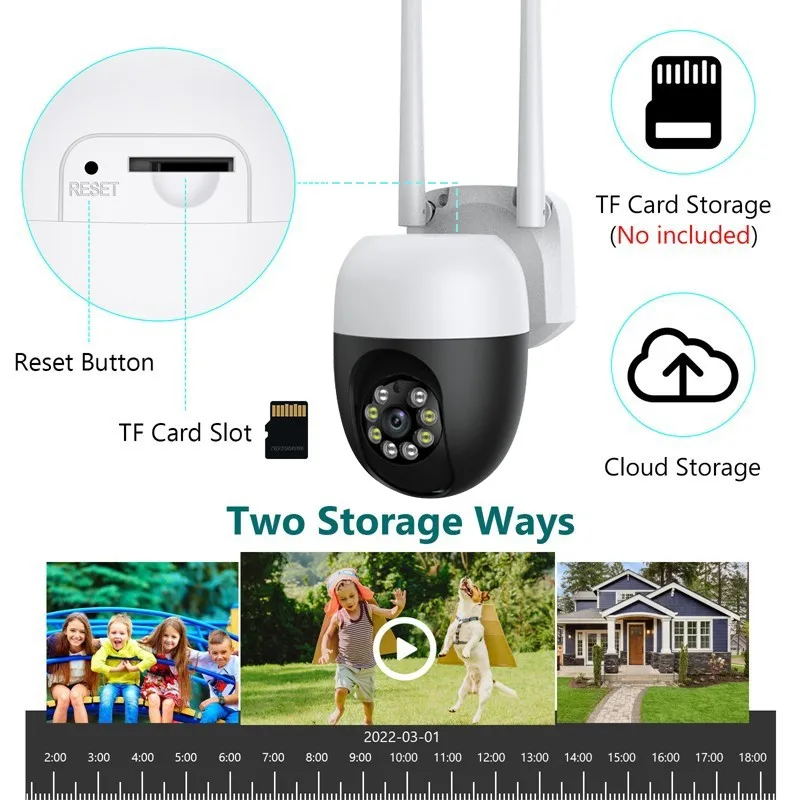 2MP PTZ Wifi IP Kamera, Vonkajšie Nočné Videnie Ľudských rozpozná Bezdrôtové Kamery P2P Audio Smart Home Security CCTV Kamery 4