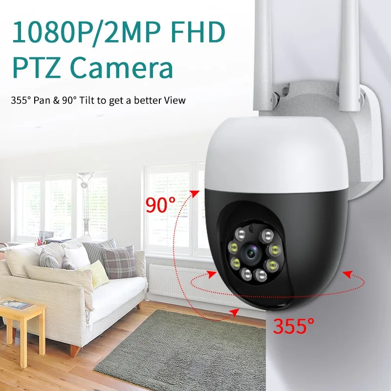 2MP PTZ Wifi IP Kamera, Vonkajšie Nočné Videnie Ľudských rozpozná Bezdrôtové Kamery P2P Audio Smart Home Security CCTV Kamery 5