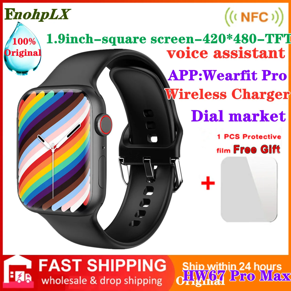 Pôvodné HW67 Pro max Smart Hodinky Mužov 1.9 NFC Hlasový Asistent Platby Bluetooth-Hovor Smartwatch Ženy PK iwo W27 HW22 W37 HW57 0