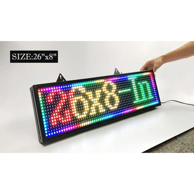 26X8 Palcový LED Prihlásiť P10 Vonkajšie Plné Farby Rolovanie Displej Programovateľný Text WIFI LED Message Board Práca s Smartphone