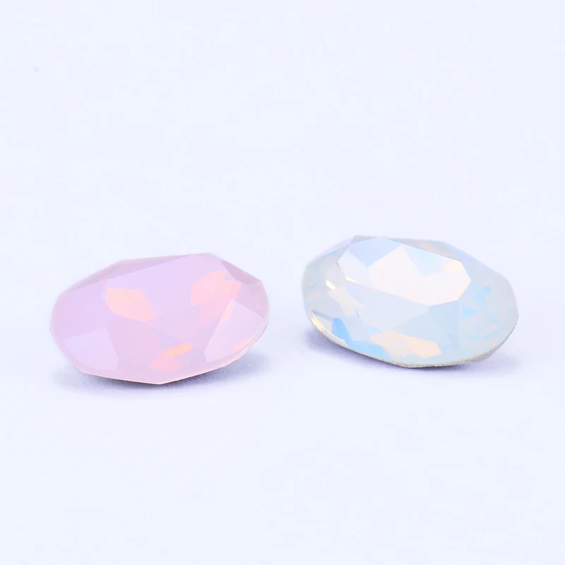XIAOPU Oválne Biele Rose Opal Piontback Voľné Kamienkami K9 Sklo Krásne Kamienkami Crystal Lepidlo na Oblečenie, Šperky, Doplnky